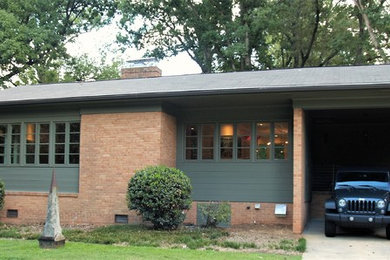 This is an example of a midcentury exterior in Charlotte.