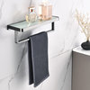 Lexora Home Bagno Bianca Stainless Steel Shelf with Towel Bar in Gun Metal