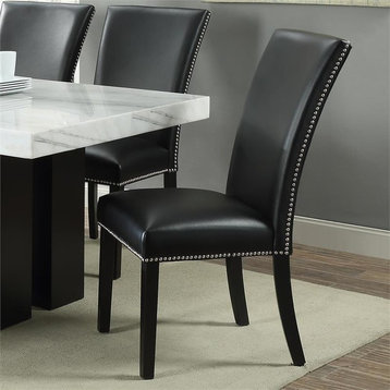Steve Silver Camila Black Faux Leather Dining Chair