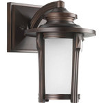 Progress Lighting - Pedigree Collection Autumn Haze 1-Light Small Wall Lantern - This One-Light Autumn Haze Wall Lantern from the Pedigree Collection features Autumn haze frame. The frame is constructed from die-cast aluminum housing. The lantern holds a beautiful etched seeded glass shade for an extra dash of visual character.