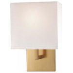 George Kovacs - Minka George Kovacs Decorative Wall Sconces 1 Light White Fabric Shade - This One Light Wall Light has a White Fabric Shade and a Honey Gold Finish. It is ADA Compliant.
