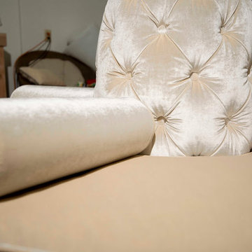 Center Banquette Sofa in Velvet from Robert Allen