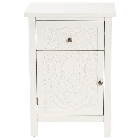 Charise Traditional Night Stand, White