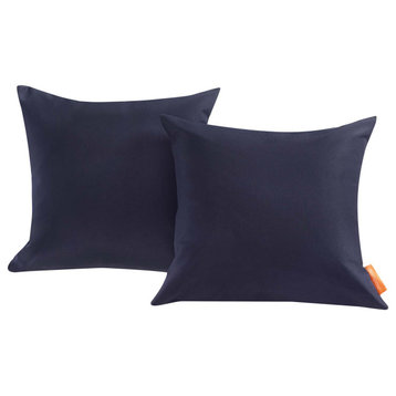 Convene 2-Piece Outdoor Wicker Rattan Pillow Set, Navy