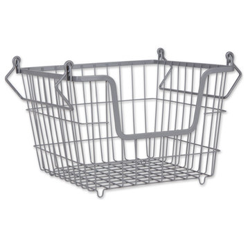 Metal Basket, Cool Gray Square,  Medium 11x11x8