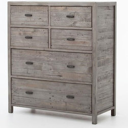 Caminito Grey Reclaimed Wood 6 Drawer Tall Chest - Dressers