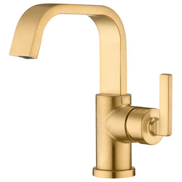 Luxier BSH14-S Single-Handle Bathroom Faucet with Drain, Brushed Gold