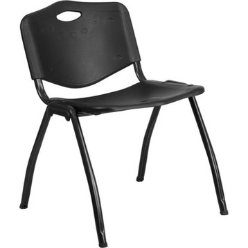 HERCULES Series 880 lb. Capacity Black Plastic Stack Chair