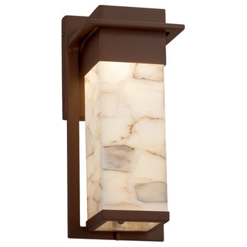 Alabaster Rocks! Pacific Small Outdoor Wall Sconce, Bronze, LED