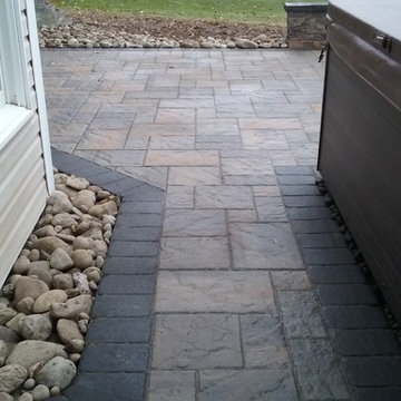 Custom patio with gas fire pit