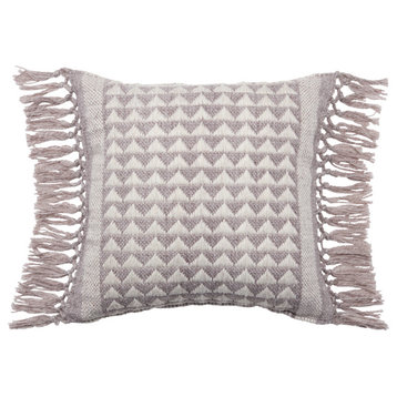 Vibe by Jaipur Living Edris Indoor/Outdoor Geometric Poly Fill Pillow 18", Taupe