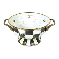 Courtly Check Enamel Colander - Small | MacKenzie-Childs - Colanders And Strainers