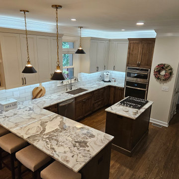 Transitional Kitchen Remodel Done With New Two-Tone Colored Cabinets