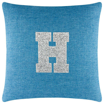Sparkles Home Luminous Rhinestone Monogram Pillow, 16", Aqua