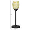 Luna 1-Light Table Lamp, Matte Black/Ivory Glaze Seashell