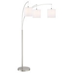 Lite Source - Lite Source LS-83282WHT Norlan - Three Light Arch Floor Lamp - Norlan Three Light Arch Floor Lamp Brushed Nickel White Fabric Shade3-Lite Arch Lamp, Bn/White Fabric Shade, E27 Type A 60Wx3.Shade Included: yesBrushed Nickel Finish with White Fabric Shade3-Lite Arch Lamp, Bn/White Fabric Shade, E27 Type A 60Wx3.  Shade Included: yes. *Number of Bulbs: 3 *Wattage: 60W * BulbType: E27 A *Bulb Included: No *UL Approved: Yes