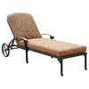 Home Styles Floral Blossom Chaise Lounge Chair with Cushion in a Charcoal Finish