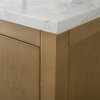 Vanity Art Bathroom Vanity Cabinet with Sink and Top, Natural Oak, 60" (Double), Golden Brushed