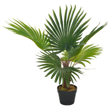 vidaXL Artificial Plant Palm With Pot Green 27.6"