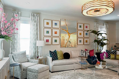 Inspiration for a large transitional living room remodel in Houston