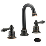 Designers Impressions - Oil Rubbed Bronze 2-Handle Widespread Lavatory Vanity Faucet - Quarter Turn Washerless Valves