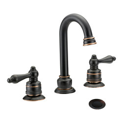 Designers Impressions - Oil Rubbed Bronze 2-Handle Widespread Lavatory Vanity Faucet - Bathroom Sink Faucets