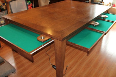 Game Table W Removable Top / Cup Holders & Pull-Out Trays