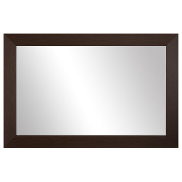 Pendleton Framed Wall Mirror, Espresso Textured, 36" X 24"
