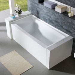 59'' x 32'' White Rectangle Free-Standing Bathtub Right - Bathtubs