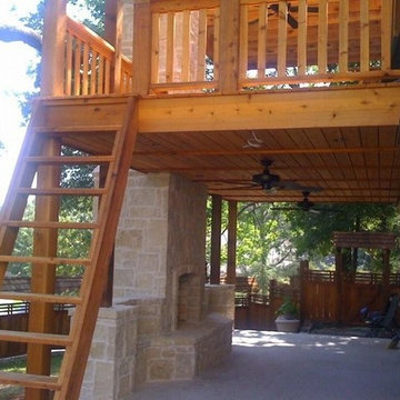 Two Story Stone Fireplace Addition