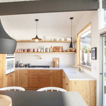 Alexander Home Kitchen: A Classic White Triangle Tile Backsplash