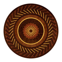 Oshkosh Designs - Art Nouveau Wood Medallion, 36" Prefinished, 3/4" Thick - Floor Medallions And Inlays
