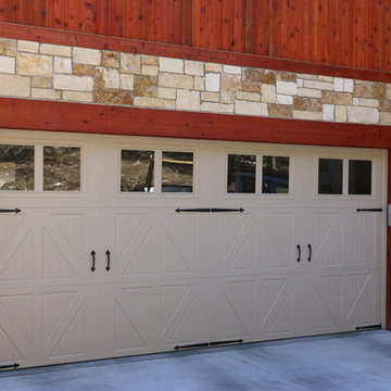 Carriage house overhead garage doors