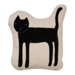 k studio - Skinny Cat Pillow, Natural - Decorative Pillows