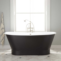 67" KATERYN BATEAU CAST IRON SKIRTED TUB - BLACK - Bathtubs