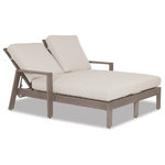 Sunset West Outdoor Furniture - Sunset West Laguna Double Chaise Lounge With Cushions, Cushions: Canvas Granite - The Laguna collection offers a fresh take on modern living. The unique beauty of each piece and generous scale breathe an inviting personality into this collection. Laguna boasts a wide slat back, smart angles, clean lines and exceptional attention to detail. Laguna offers a generous range of deep-seating and dining pieces in its signature teak-inspired smooth finish, providing you with many options to set the stage for outdoor entertaining and relaxation.
