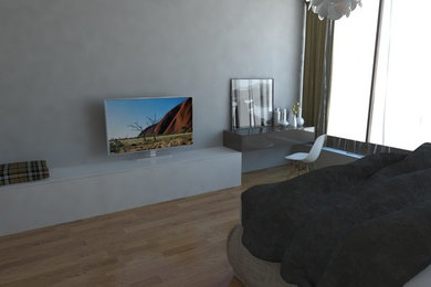Minimalist bedroom photo in Other