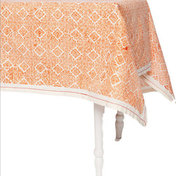 Sustainable Threads (L) - Copper Illusion Cotton Tablecloth 90"x60" - Tablecloths