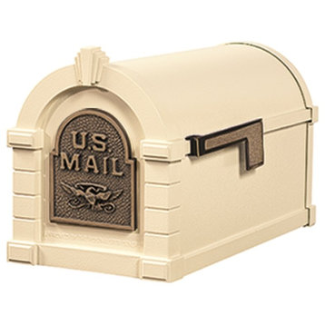Gaines Mfg Keytone Series Mailbox, Almond, Almond/Antique Bronze, Eagle