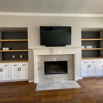 Fireplace facelift and new storage added