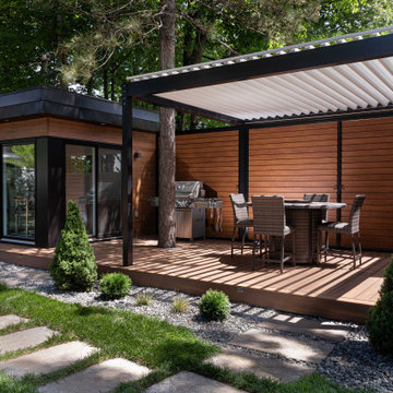 Pergola Bioclimatique avec volets intimité