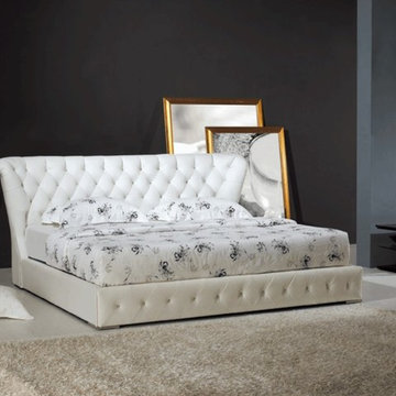 Swan Leather Platform Bed