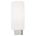 Livex Lighting - Livex Lighting 41092-91 Clark - 16" One Light ADA Wall Sconce - The transitional design of this wall sconce is asClark 16" One Light  Brushed Nickel Off-W *UL Approved: YES Energy Star Qualified: n/a ADA Certified: YES  *Number of Lights: Lamp: 1-*Wattage:40w Medium Base bulb(s) *Bulb Included:No *Bulb Type:Medium Base *Finish Type:Brushed Nickel