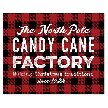 The North Pole Candy Cane Factory 8"x10" Easelback Canvas