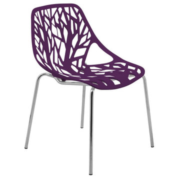 Leisuremod Modern Asbury Dining Chair W/ Chromed Legs Ac16Pr
