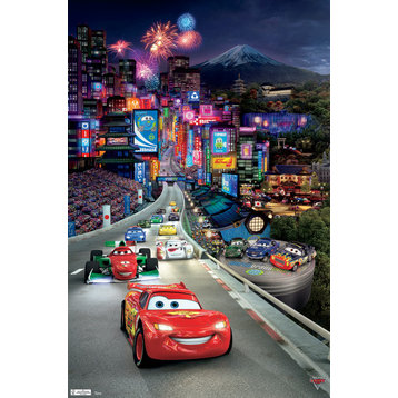 Cars 2 Triptych 1 Poster, Premium Unframed