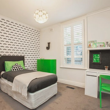 Young Gentleman's Bedroom in Grey & Green