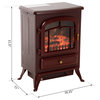 HOMCOM 21" H Freestanding Electric Fireplace Heater with Realistic LED Log Flame