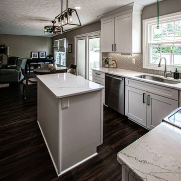 White and Green Kitchen and Coffee Bar