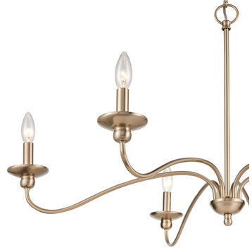 6 Light 36.75 in. Modern Gold Chandelier